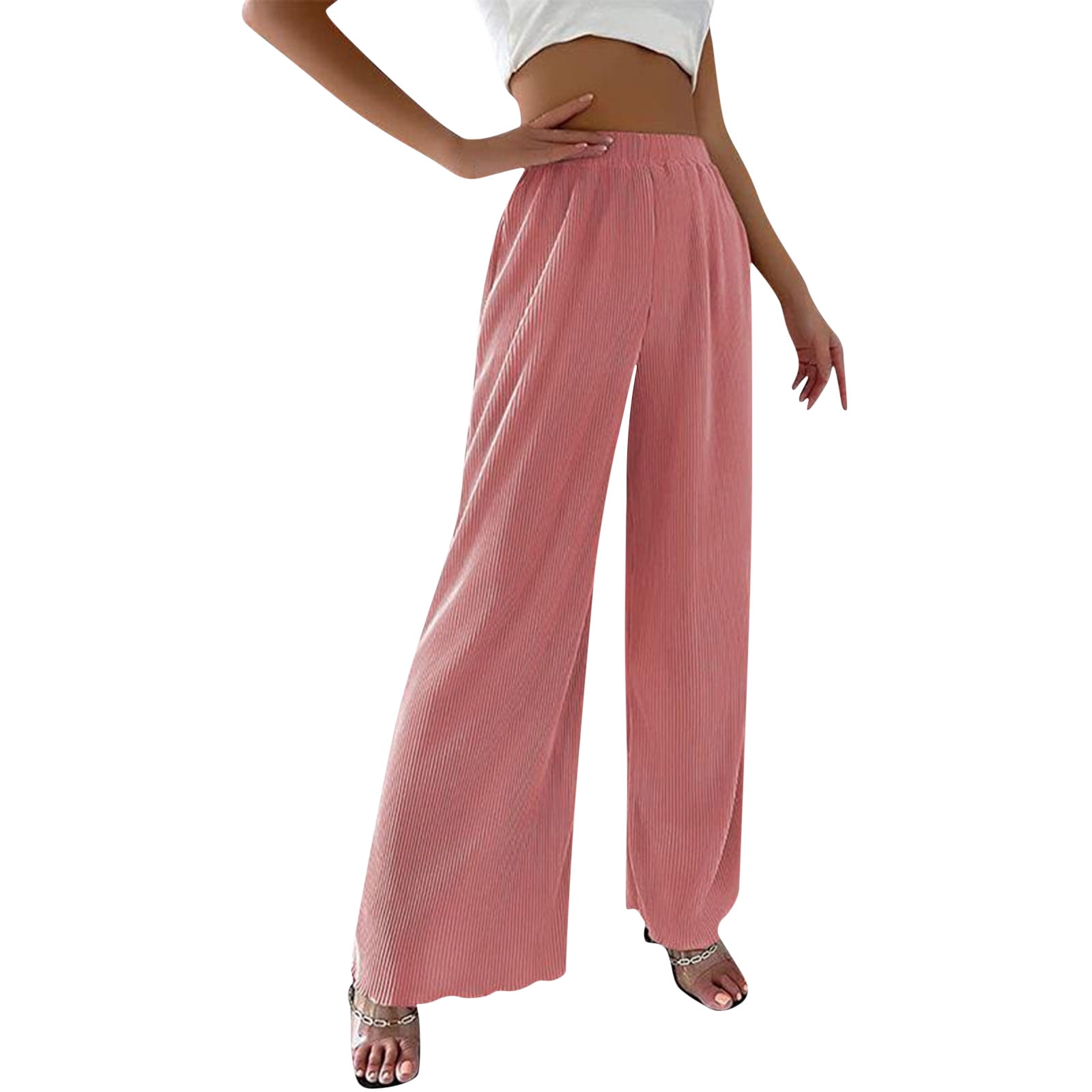 Sweatpants for Women Tall Womens Casual High Waisted Wide Leg Pants Button  Up Straight Leg Trousers Women plus Size 