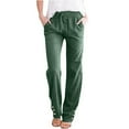 thumbnail image 1 of Sweatpants for Women Trendy MIUOWANP Women'S Elasticated Waist Full Length Casual Pants Nine-Point Pants Green M, 1 of 4