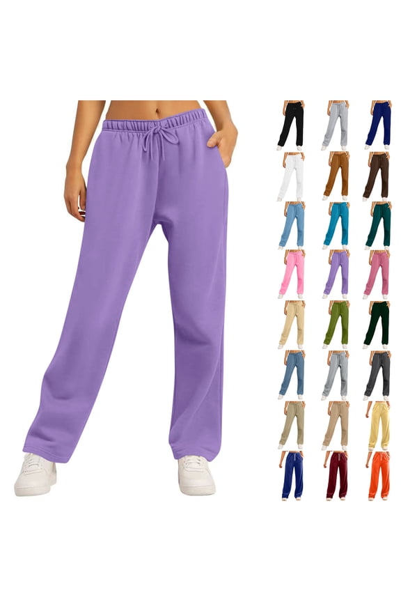 Sweatpants for Women Wide-leg Pants Athletic Open Bottom Running Pants Casual Mens Sweatpants with Pockets