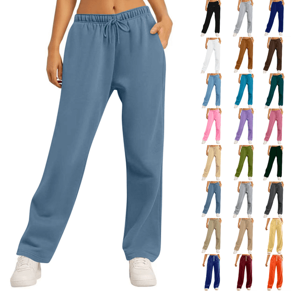 Sweatpants for Women Wide-leg Pants Athletic Open Bottom Running Pants Casual Mens Sweatpants with Pockets