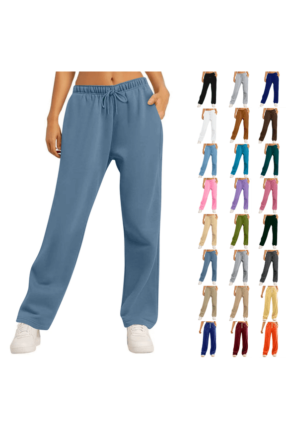 Sweatpants for Women Wide-leg Pants Athletic Open Bottom Running Pants Casual Mens Sweatpants with Pockets