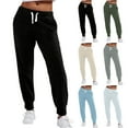 thumbnail image 1 of Sweatpants for Womens Fashion Plus Size High Waist Solid Color Casual Drawrope Plus Size Pants Running Fitness Leg Sweatpants Clearance Under 5$!, 1 of 8