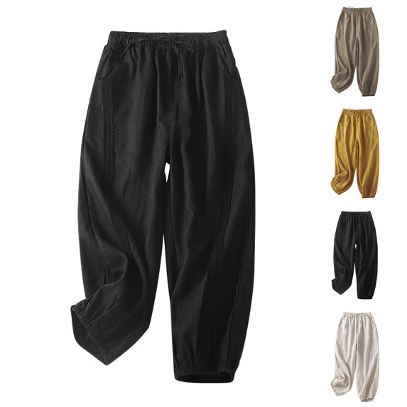 Sweatpants for Womens High Waist Plus Size Casual And Comfortable Solid Color Casual Large Cropped Pants 50% off Clearance!