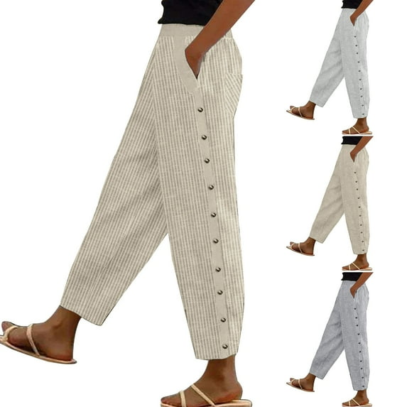 Sweatpants for Womens High Waist Plus Size Casual Comfortable Cropped Leisure Pants Solid Color Sweatpants Yoga Pants 50% off Clearance!