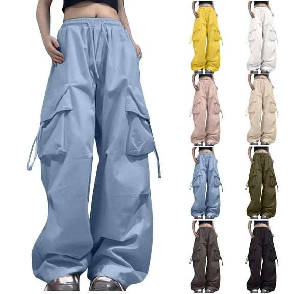 Sweatpants for Womens High Waist Plus Size Casual Mid-waist Pocket Overalls Casual Pants In Spring And Summer 50% off Clearance!