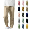 thumbnail image 1 of Sweatpants with Pockets, Fashionable Casual Solid Color Tapered Sweatpants for Middle And Large Boys And Girls, Size 5-15 Years, 1 of 8