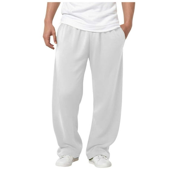 Sweats For Men Baggy Sweats Men Men's Drawstring Waist Straight Wide Leg Baggy Pants Workout Athletic Sweatpants with Pocket