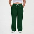 thumbnail image 1 of Sweats For Women Wide Leg Sweatpants Woman Women Plus Size Solid Color Elastic Waist Pocket Drawstring Sports Pants Trousers,Green,XXXXL, 1 of 5