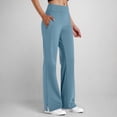 thumbnail image 1 of Sweats For Women Pantalon Cargo Mujer Wide Leg Sweatpants Woman Women's Sport Casual Solid Color Fashion Elastic Waist Button Pockect Yoga Pants,Light Blue,XXL, 1 of 6
