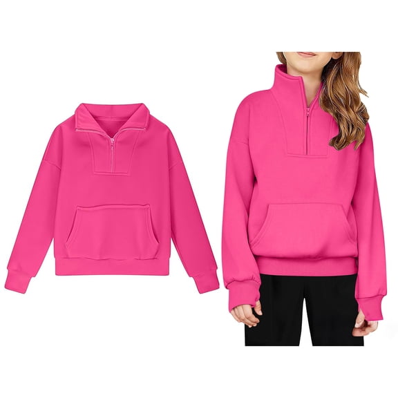 Sweatshirt Boy Long Sleeve Girls Hot Pink Sweatshirt Crewneck Loose Fit Pullover Tops Fall Winter Clothes Sweat Shirts for Girls 9-10 Years Boys Girls Fashion