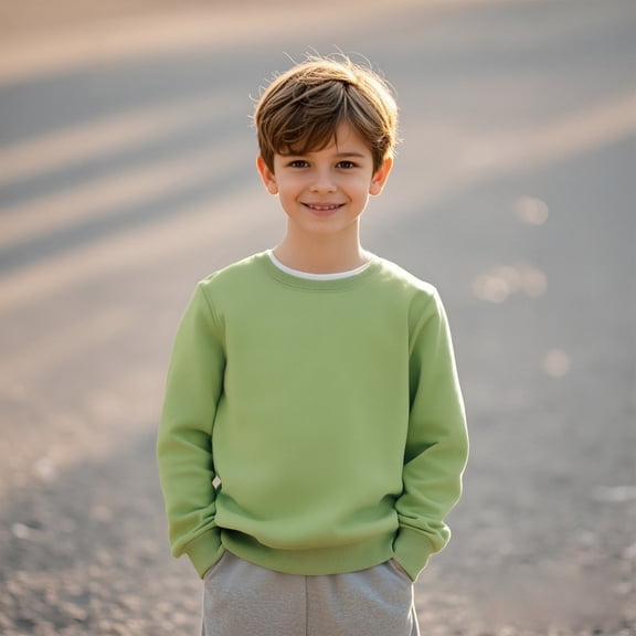 Sweatshirt Boy Long Sleeve Green Sweatshirt Girls Crewneck Pullover Tops Warm Fall Winter Clothes 4-5 Years Girl Clothes Boys Girls Fashion