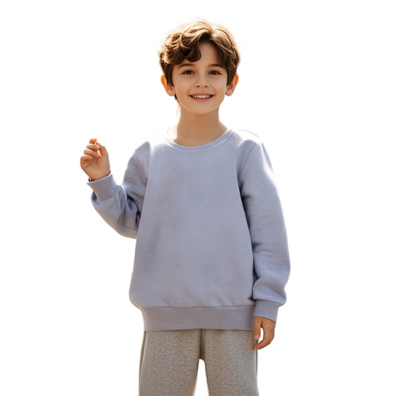 Sweatshirt Boy Long Sleeve Grey Sweatshirt Girls Crewneck Loose Fit Pullover Tops Fall Winter Clothes Girls Clothes 0-1 Years Boys Girls Fashion