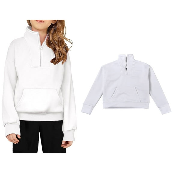 Sweatshirt Boys Long Sleeve White Sweatshirt Kids Crewneck Loose Fit Pullover Tops Fall Winter Clothes 9-10 Years Girls Clothes Boys Girls Fashion