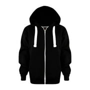 ASFGIMUJ Sweatshirt Color Solid Zip Jackets Long Hoodie Top Boys Sleeve Up Girls Kids Boys Coat&jacket