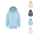 thumbnail image 1 of Sweatshirt Color Solid Zip Jackets Long Hoodie Top Sleeve Up Girls Kids Boys Coat&jacket Boys' Fashion Boys Hoodie, 1 of 9