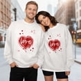 thumbnail image 1 of Sweatshirt for Couples Ladies Sweatshirts Husband and Wife Lightweight Pullover Tops Crew Neck Sweatshirt for Mens Unisex Long Sleeve Heart Print Sweatshirts for Teen Girls, 1 of 4