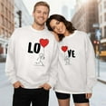 thumbnail image 1 of Sweatshirt for Couples Womens Sweatshirts No Hood Valentine's Day Print Sweatshirt Mens Sweatshirts Crewneck Lover Funny Print Pullover Soft Casual Long Sleeve Hoodless Top, 1 of 4