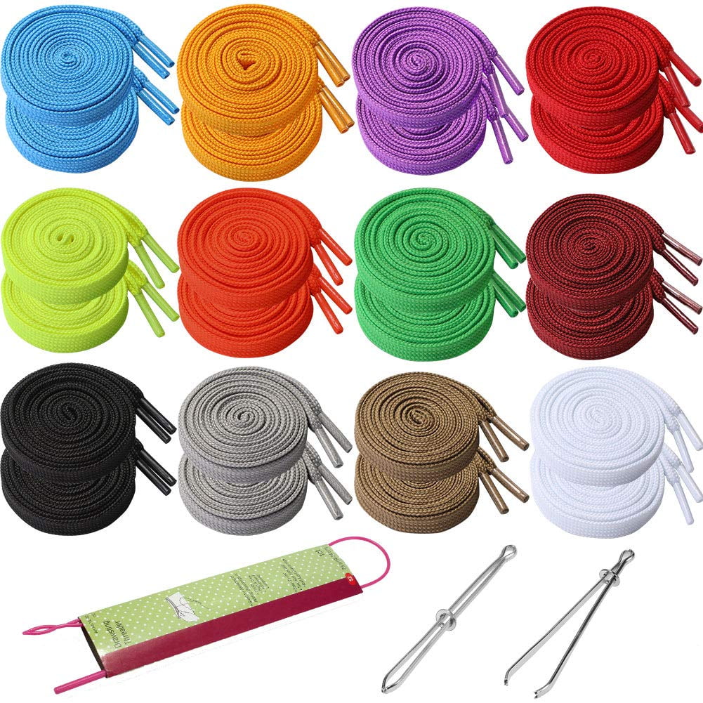 Sweatshirt Drawstring Replacement - 24Pcs Premium Hoodies Drawstring in 12  Colors, Hoodie Strings with 3Pcs Drawstring Threader for Pants Shorts (  48IN Long ) 