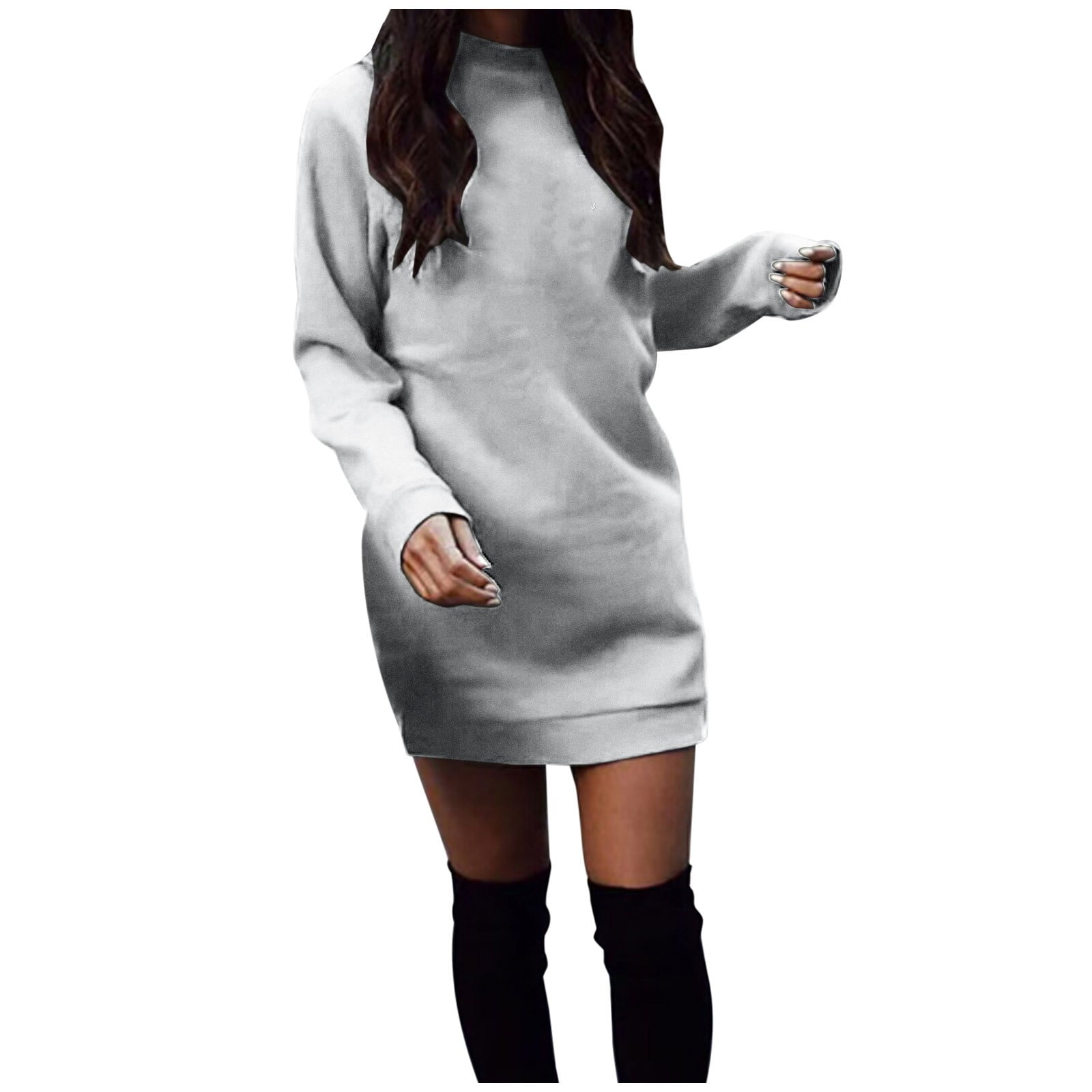 Sweatshirt Dress Women Casual Crewneck Long Sleeve Pullover Sweater Tops Women's Fall Fashion Mini Tshirt Dress - Walmart.com Sweatshirt Dress Women Casual Crewneck Long Sleeve Pullover Sweater Tops Women's Fall Fashion Mini Tshirt Dress - Walmart.com