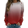 thumbnail image 1 of Sweatshirt For Women Autumn Winter Fashion Gradient Print Hoodless Long Sleeve Pullover Sweater, 1 of 4