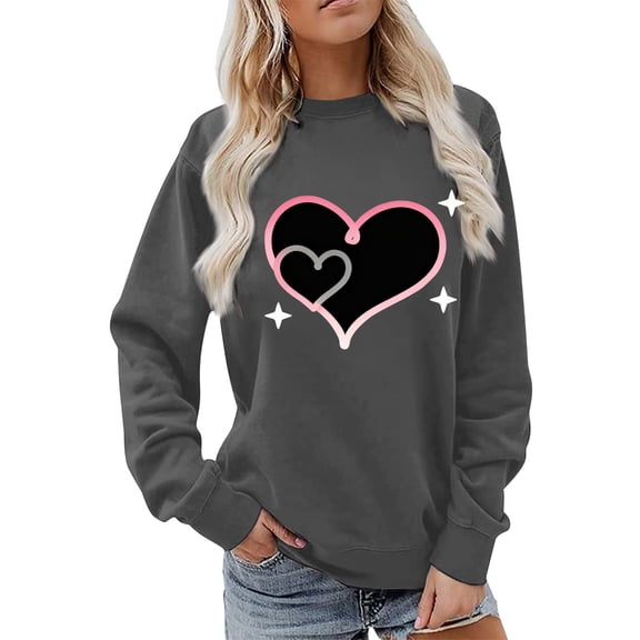 Sweatshirt For Women Casual Long Sleeve Crewneck Sweatshirt Soft Comfy Loose Fit Pullover Top For Everyday Hoodies For Women