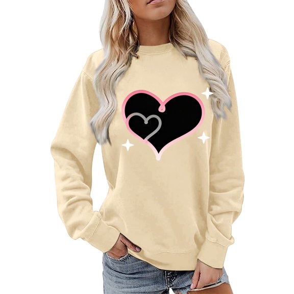 Sweatshirt For Women Casual Long Sleeve Crewneck Sweatshirt Soft Comfy Loose Fit Pullover Top For Everyday Hoodies For Women