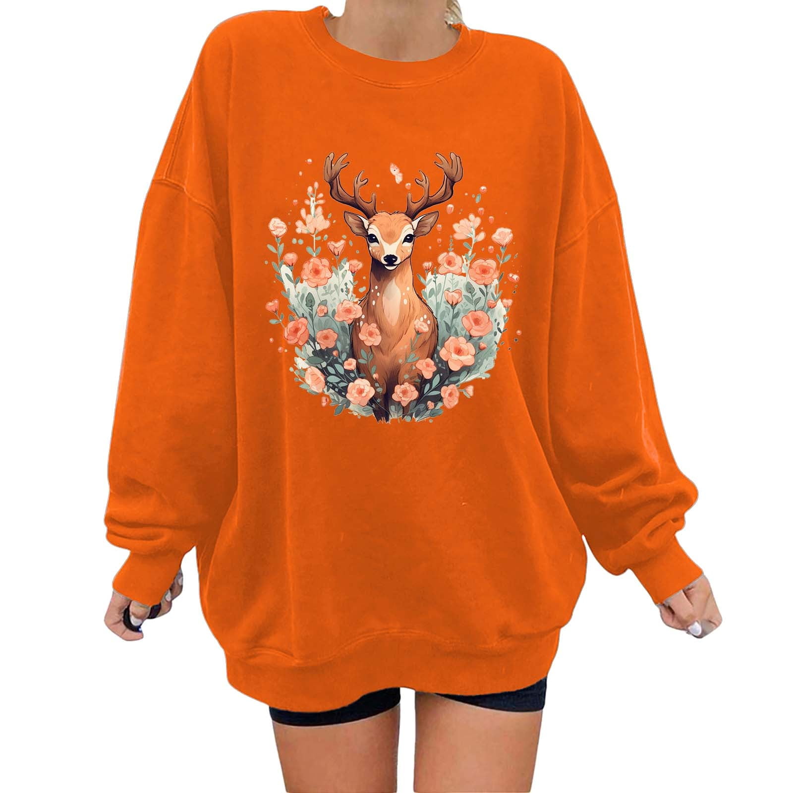 Sweatshirt For Women Oversized Crewneck Long Sleeve Casual Loose