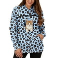 thumbnail image 1 of Sweatshirt For Women Pet Pouch Leopard Print Hoodie Long Sleeve Cuddle Pouch Dog Carrier Hoodie With Pet Pocket Light Blue 3Xl, 1 of 7