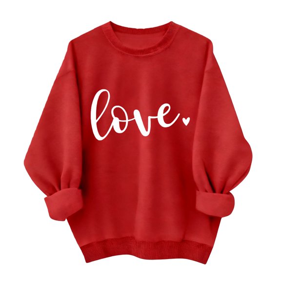 Sweatshirt For Women Valentine's Sweatshirts Fashion Casual Comfy Pullover Tops Heart Graphic Sleeved Ladies Valentines Shirts Hoodies For Women