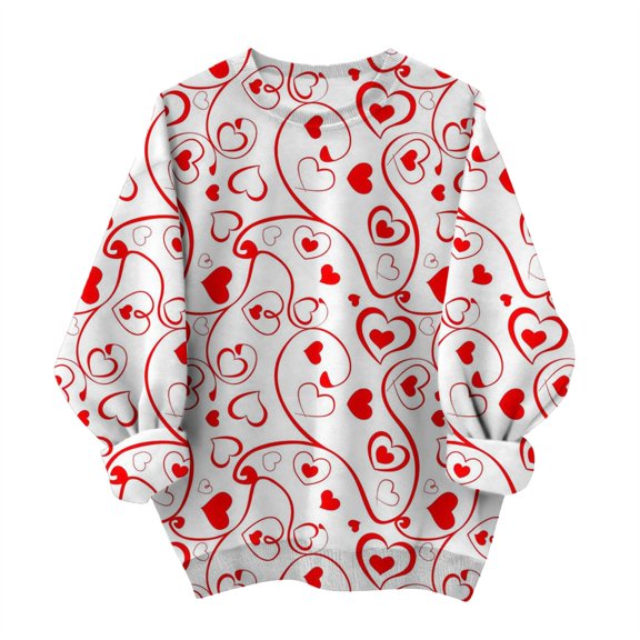 Sweatshirt For Women Valentines Shirts Love Heart Graphic Long Sleeve Funny Sweater Pullover Tops Festival Red Sweatshirt Hoodies For Women