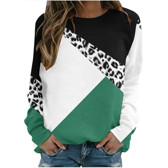 Sweatshirt For Women Zip Up Athletic Tops for Women Fashion Casual Long Sleeve Round Neck Sweatshirt
