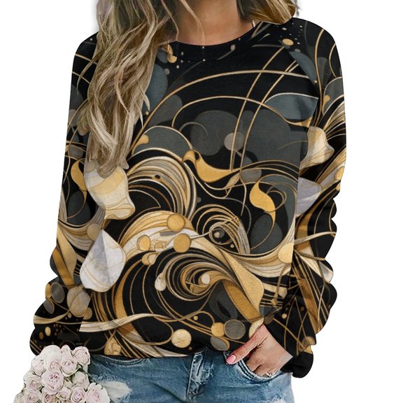 Sweatshirt For Womens Crewneck Abstract Flowers Hoodies Teen Girls Cute