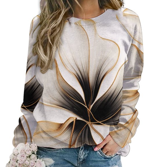 Sweatshirt For Womens Crewneck Abstract Flowers Hoodies Teen Girls Cute