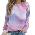 thumbnail image 1 of Sweatshirt For Womens Crewneck Colorful Marble Pattern Hoodies Teen Girls Cute, 1 of 7