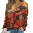 thumbnail image 1 of Sweatshirt For Womens Crewneck Fire Engine Car Truck Hoodies Teen Girls Cute, 1 of 7