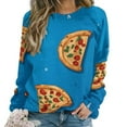 thumbnail image 1 of Sweatshirt For Womens Crewneck Fun Pizza Hoodies Teen Girls Cute, 1 of 7