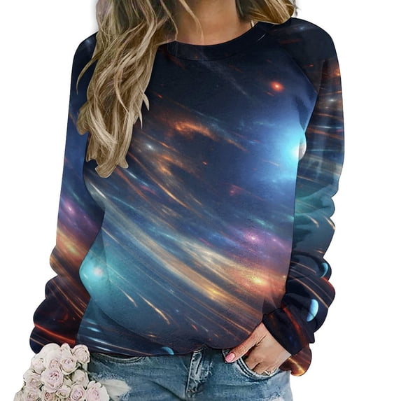 Sweatshirt For Womens Crewneck Galaxy Star Outer Space Hoodies Teen Girls Cute