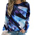 thumbnail image 1 of Sweatshirt For Womens Crewneck Geometric Lattice Hoodies Teen Girls Cute, 1 of 7