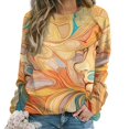 thumbnail image 1 of Sweatshirt For Womens Crewneck Simple Colored Ripple Hoodies Teen Girls Cute, 1 of 7