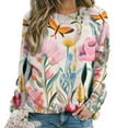 thumbnail image 1 of Sweatshirt For Womens Crewneck Watercolor Wildflowers Hoodies Teen Girls Cute, 1 of 7