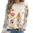 thumbnail image 1 of Sweatshirt For Womens Crewneck Watercolor Wildflowers Hoodies Teen Girls Cute, 1 of 7