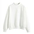 thumbnail image 1 of Sweatshirt For Womens O Neck Solid Color Turtleneck Long Sleeve Plus Velvet Features, 1 of 3