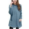 thumbnail image 1 of Sweatshirt Girls Blue Long Sleeve Shirt Crew Neck Sweatshirt Winter Sweatshirt Girl Outfits Size 9-10 Years, 1 of 2