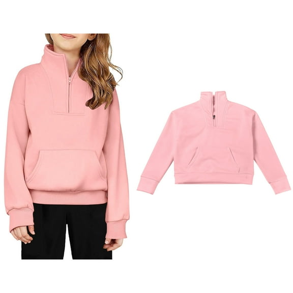 Sweatshirt Girls Long Sleeve Girls Pink Sweatshirt Crewneck Pullover Tops Winter Clothes Girls Size 11-12 Years Clothes Boys Girls Fashion