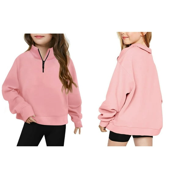 Sweatshirt Girls Long Sleeve Zipper Pink Sweatshirt Girls Oversized Crewneck Sweatshirts Winter Clothes r Boys Clothes 5-6 Years Boys Girls Fashion