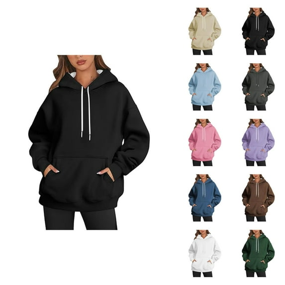 Sweatshirt Hoodie for Women Fall Winter Long Sleeve Casual Hooded Sweatshirt with Pockets Pullover Top