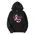 thumbnail image 1 of Sweatshirt Hoodies For Women Long Sleeve Crew Neck Winter Fall Loose Solid Breast Cancer Prevention Printing Hoodie Sweater Casual Tops, 1 of 3