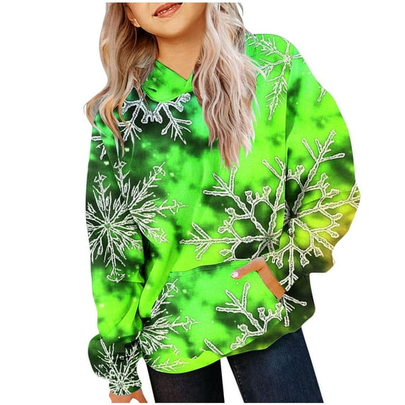 Sweatshirt for Kids Crewneck Oversized Pullover Cotton Clothes Printed Long Sleeves Tops Casual Fleece Sweater with Pocket Fall Winter Warm Sweatshirts Kids Hoodies
