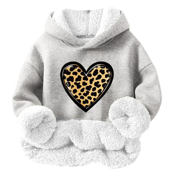 Sweatshirt for Little Girls Crewneck Oversized Pullover Cotton Clothes Printed Long Sleeves Tops Casual Fleece Sweater Fall Winter Warm Sweatshirts Kids Hoodies