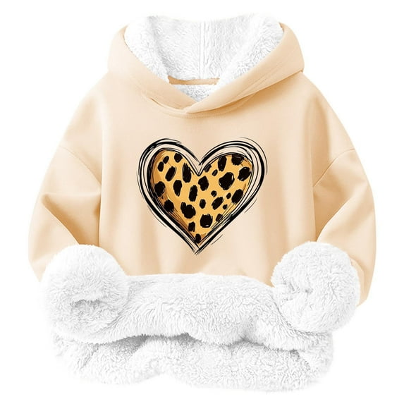 Sweatshirt for Little Girls Crewneck Oversized Pullover Cotton Clothes Printed Long Sleeves Tops Casual Fleece Sweater Fall Winter Warm Sweatshirts Kids Hoodies